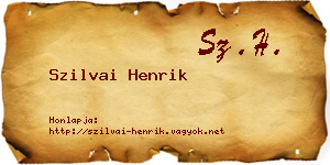 Szilvai Henrik névjegykártya